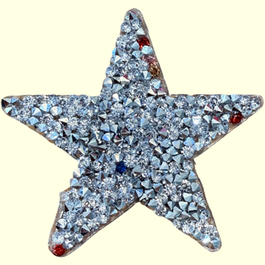 Rhinestone Silver Mixed Color Star