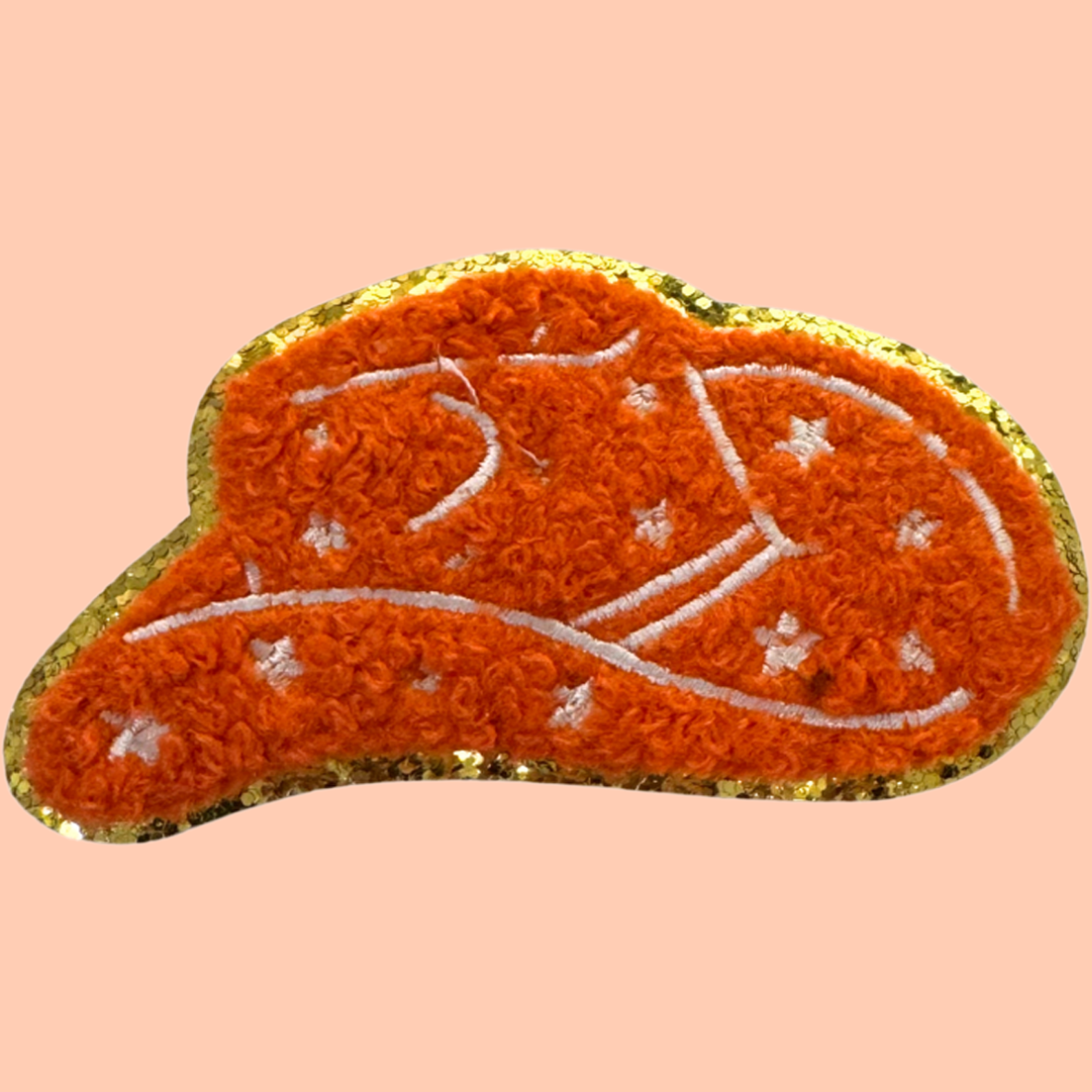 Orange Cowboy Hat Trimmed in Chenille