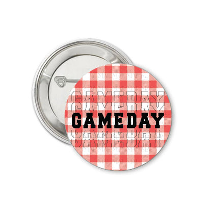 Gingham Gameday 3" Button