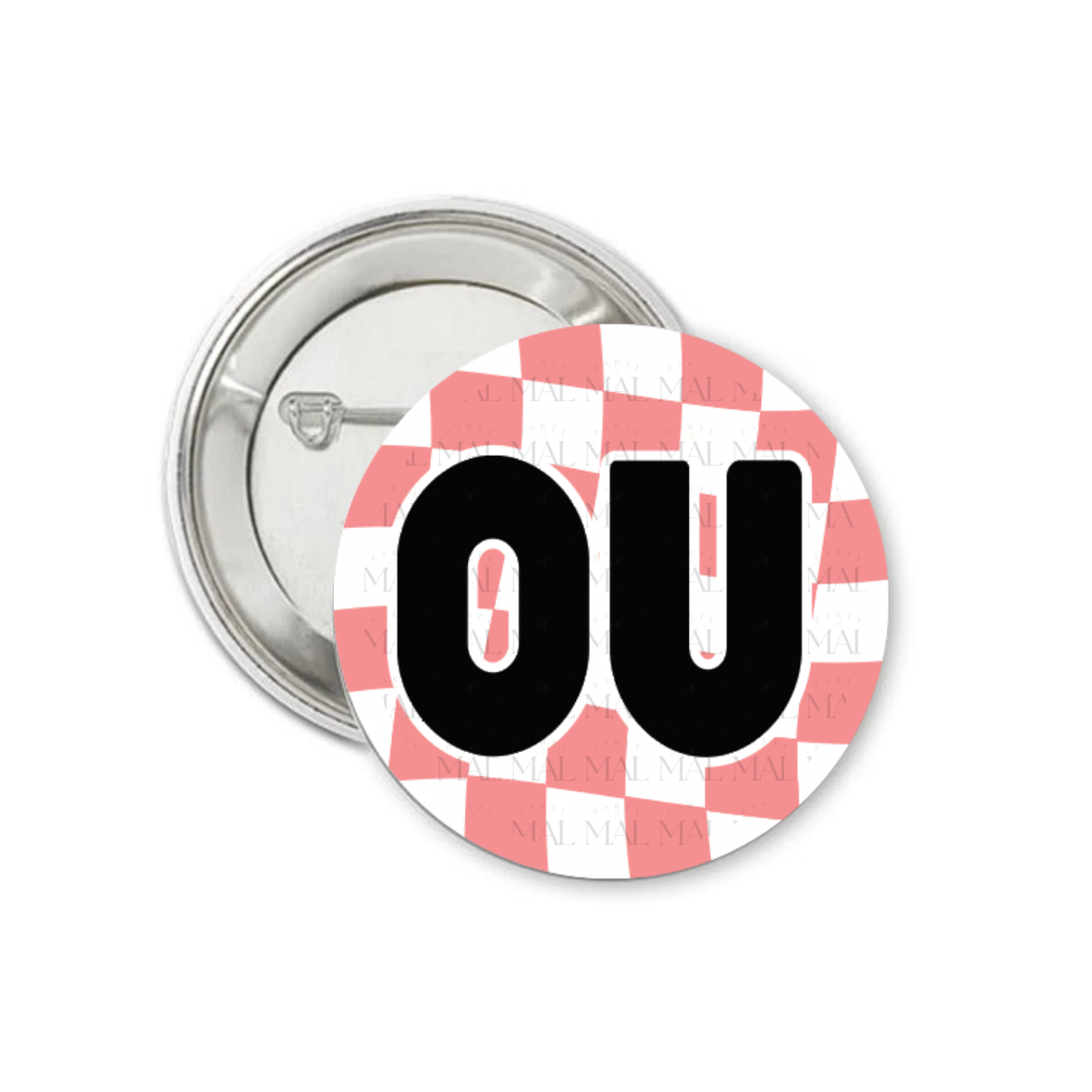 Wavy Checkered 3" Button