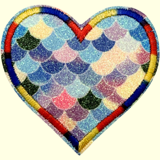 Sparkling Glitter Heart - Blues, Purples, Black, Yellow, & Pinks