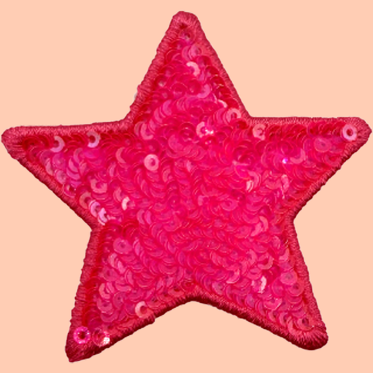Bright Pink Fun Sequin Star