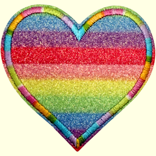 Sparkling Glitter Heart - Rainbow