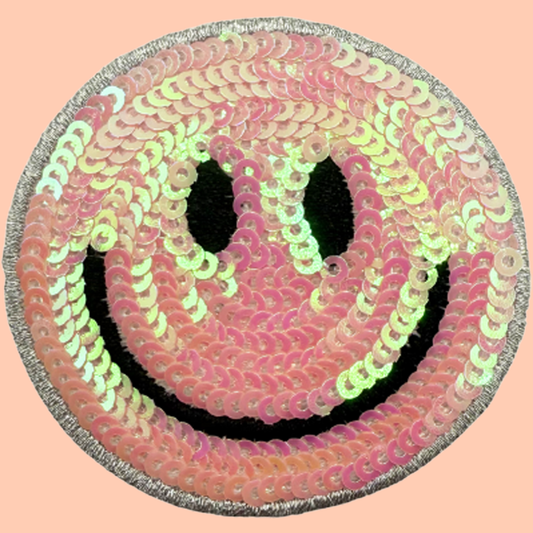 Light Pink Smiley Sequin