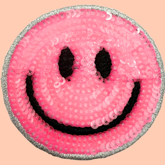 Hot Pink Smiley Sequin