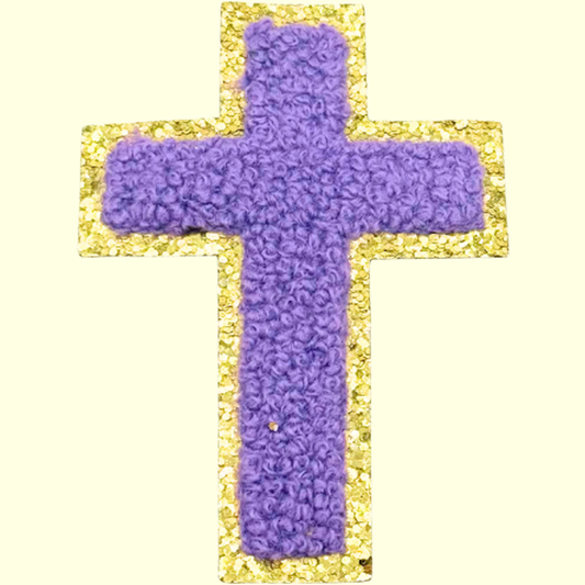 Purple Cross w Gold Chenille