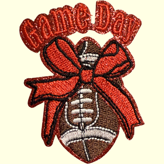 Game Day Football with Red Bow