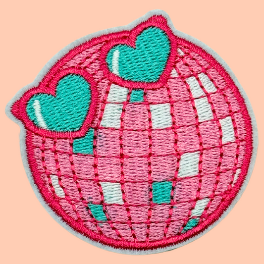 Pink Disco Ball w Heart Sunglasses