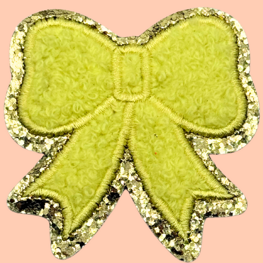 Light Yellow Bow Trimmed in Gold Chenille