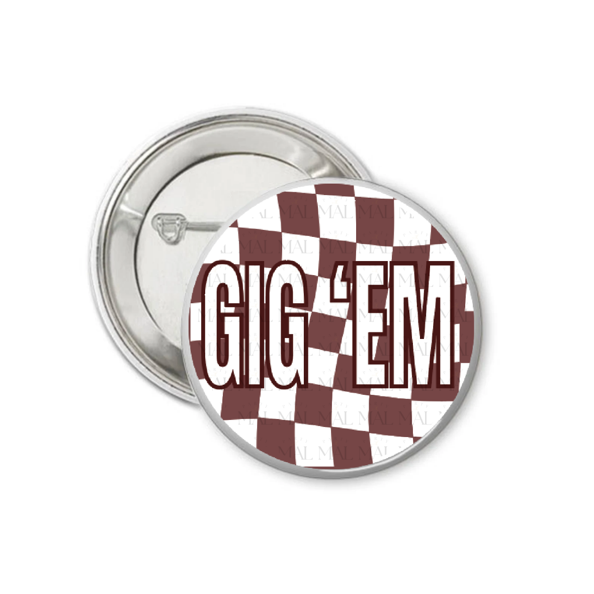 Wavy Checkered 3" Button