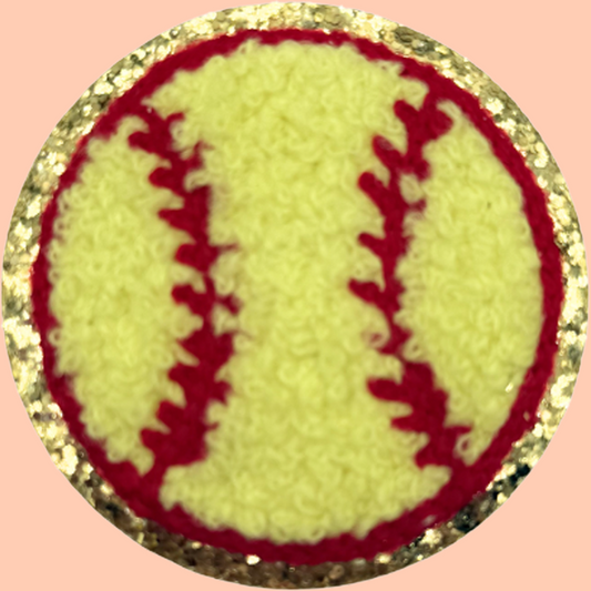 Softball trimmed in Gold Chenille