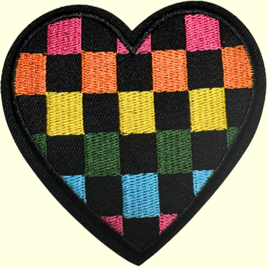 Rainbow Checkered Heart