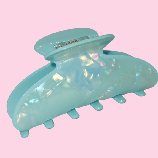 Aqua Iridescent Claw Clip