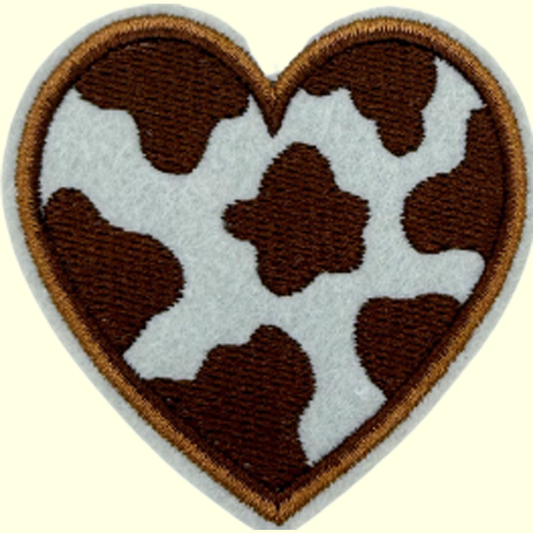 Brown Cow Print Heart