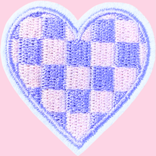 Purple & Pink Checkered Heart