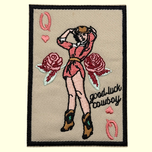 Queen of Hearts Card - "Good Luck Cowboy"