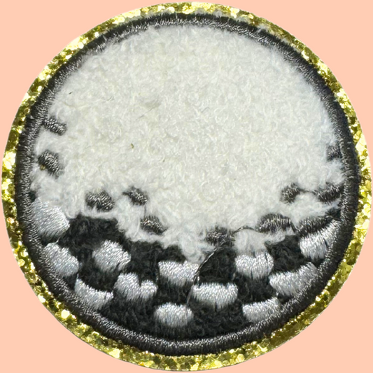 Golf Ball trimmed in Gold Chenille