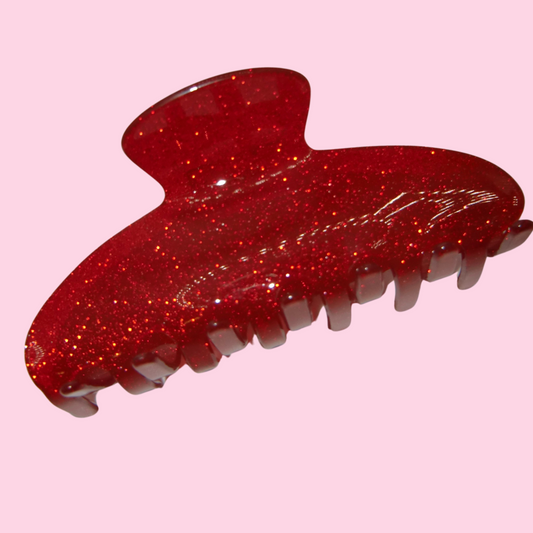 Red Sparkle Claw Clip