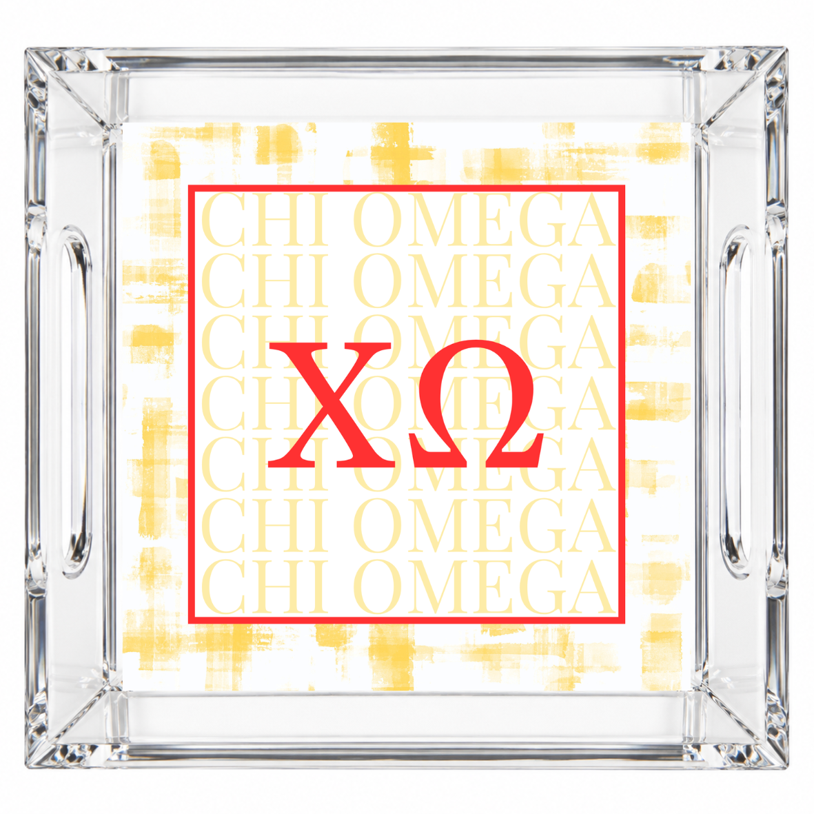 Chi Omega Acrylic Tray