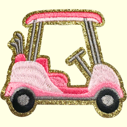 Pink and Gold Golf Cart