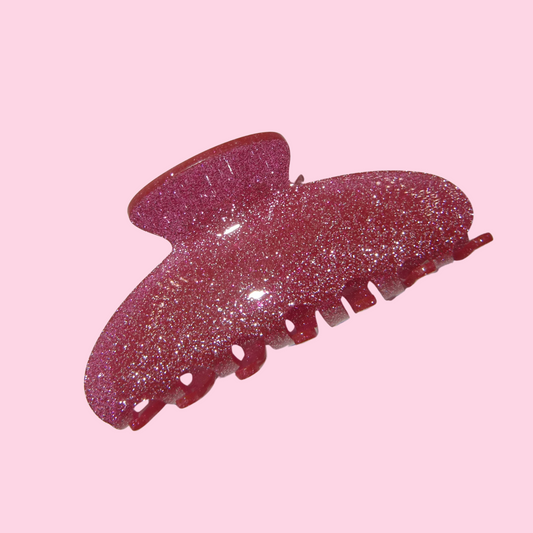 Hot Pink Sparkle Claw Clip