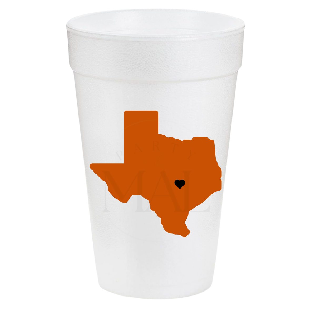 Texas Heart 20oz Cups