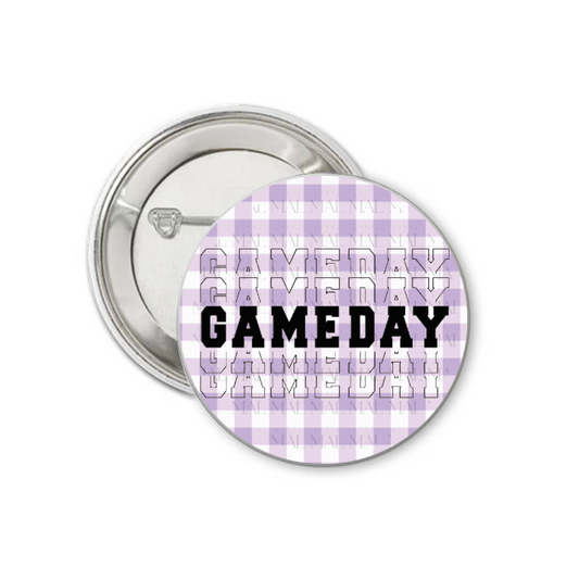 Gingham Gameday 3" Button