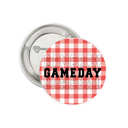 Gingham Gameday 3" Button