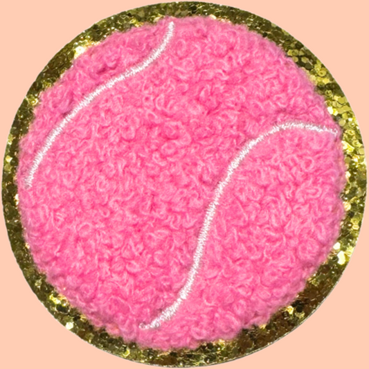 Pink Tennis Ball trimmed in Gold Chenille