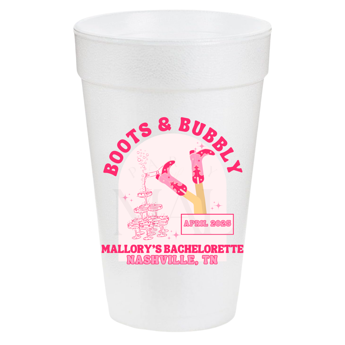 Boots and Bubbly Arch 20oz Cups