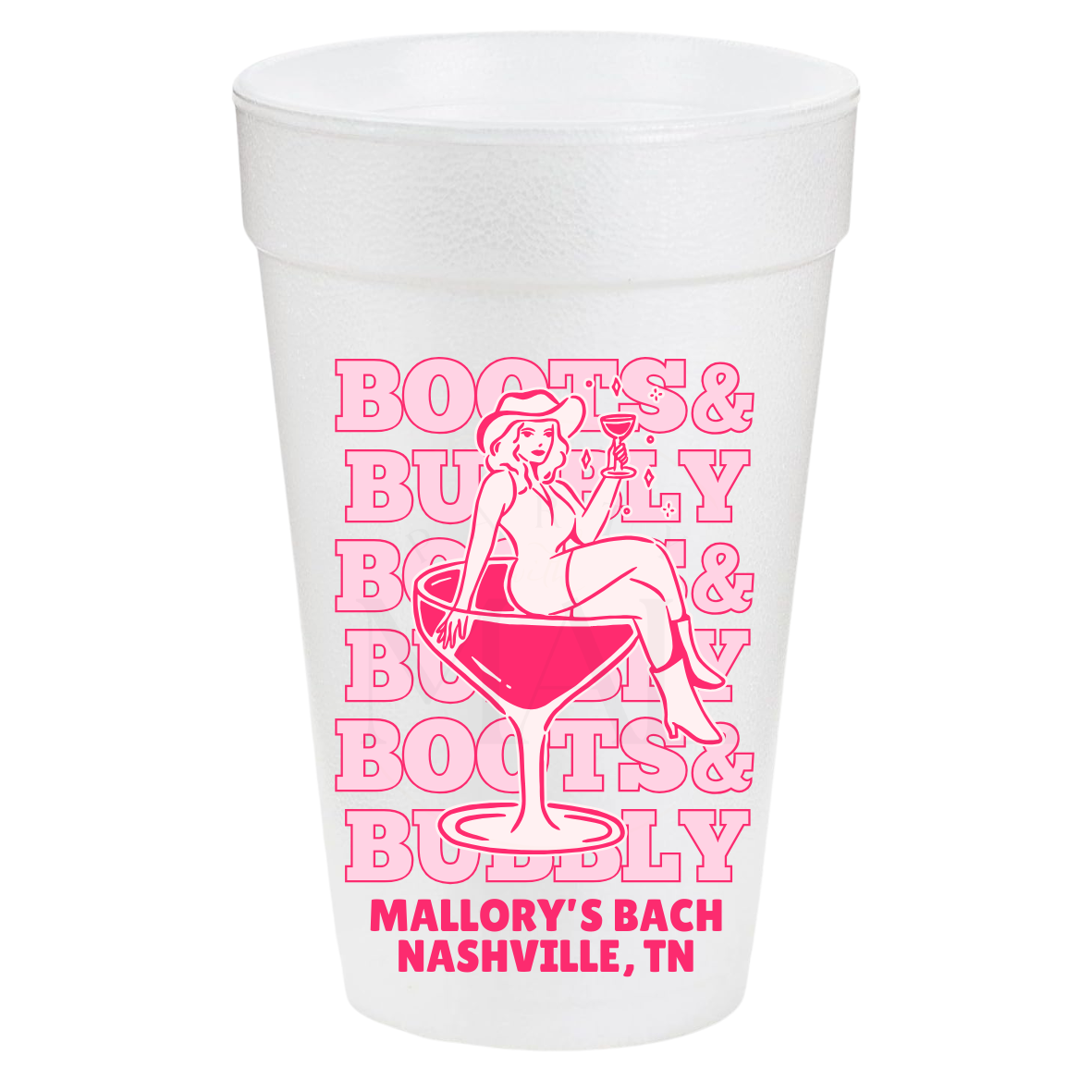 Boots and Bubbly Stacked 20oz Cups