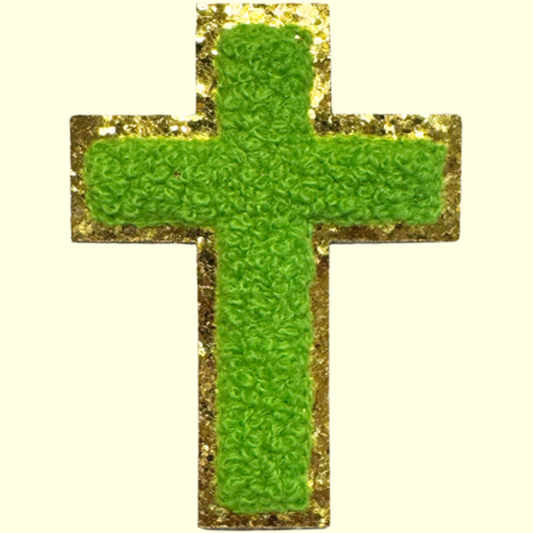 Green Cross w Gold Chenille