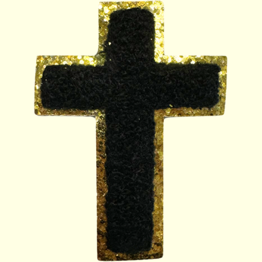 Black Cross w Gold Chenille