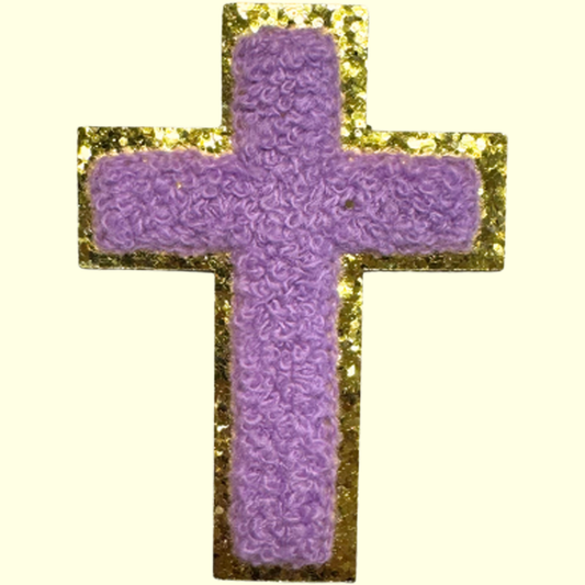Light Purple Cross w Gold Chenille