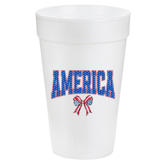 America Blocked Bow 20oz Cups