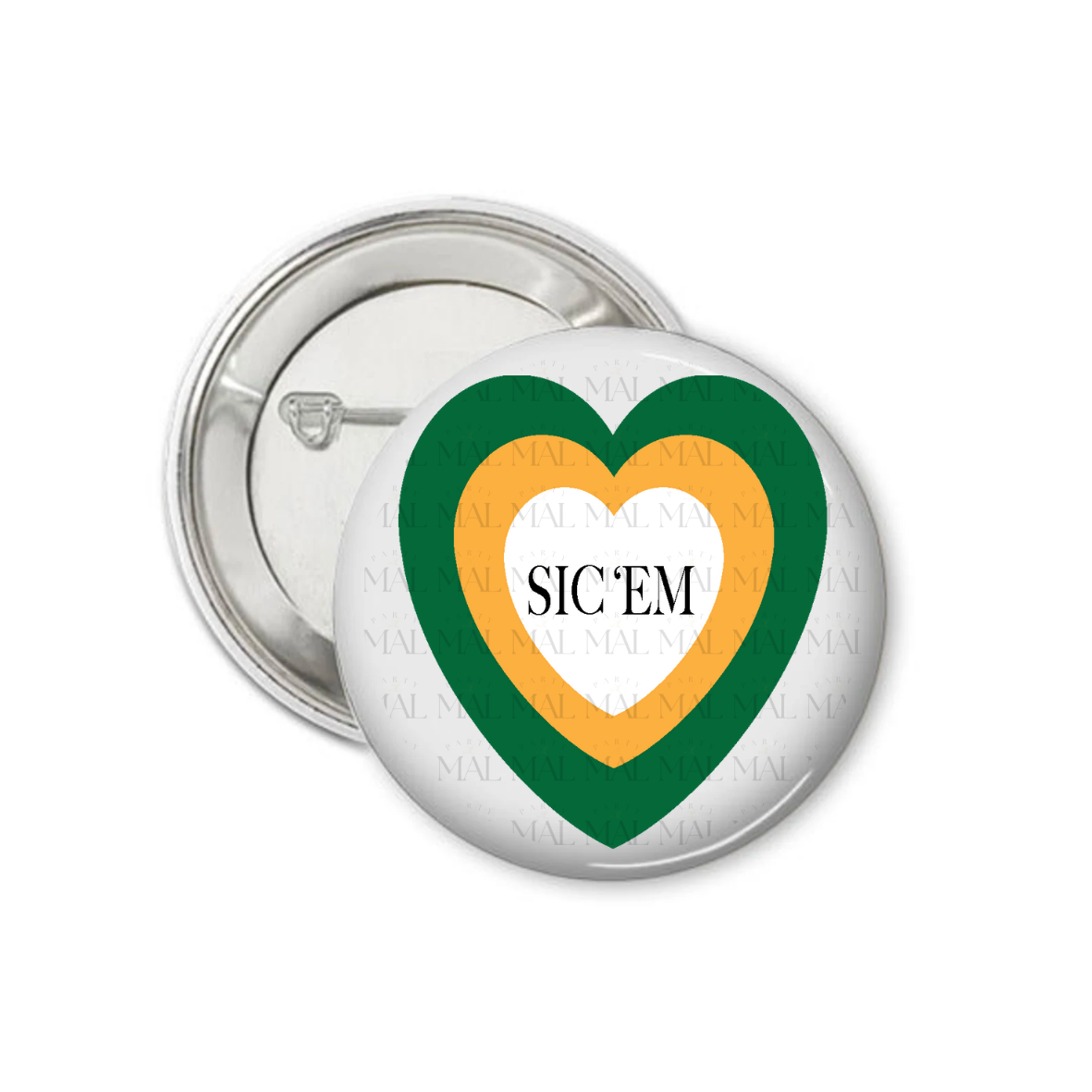 Three Tiered Heart 3" Button