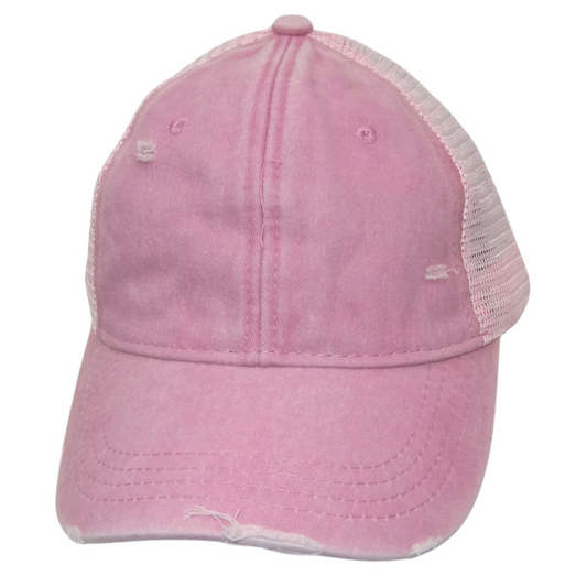 Pink Distressed Hat