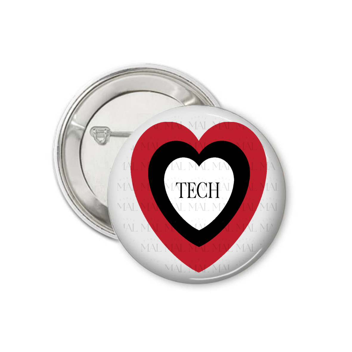 Three Tiered Heart 3" Button