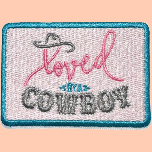 Pink And Teal "Loved By A Cowboy" Square