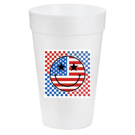Checkered USA Smiley 20oz Cups