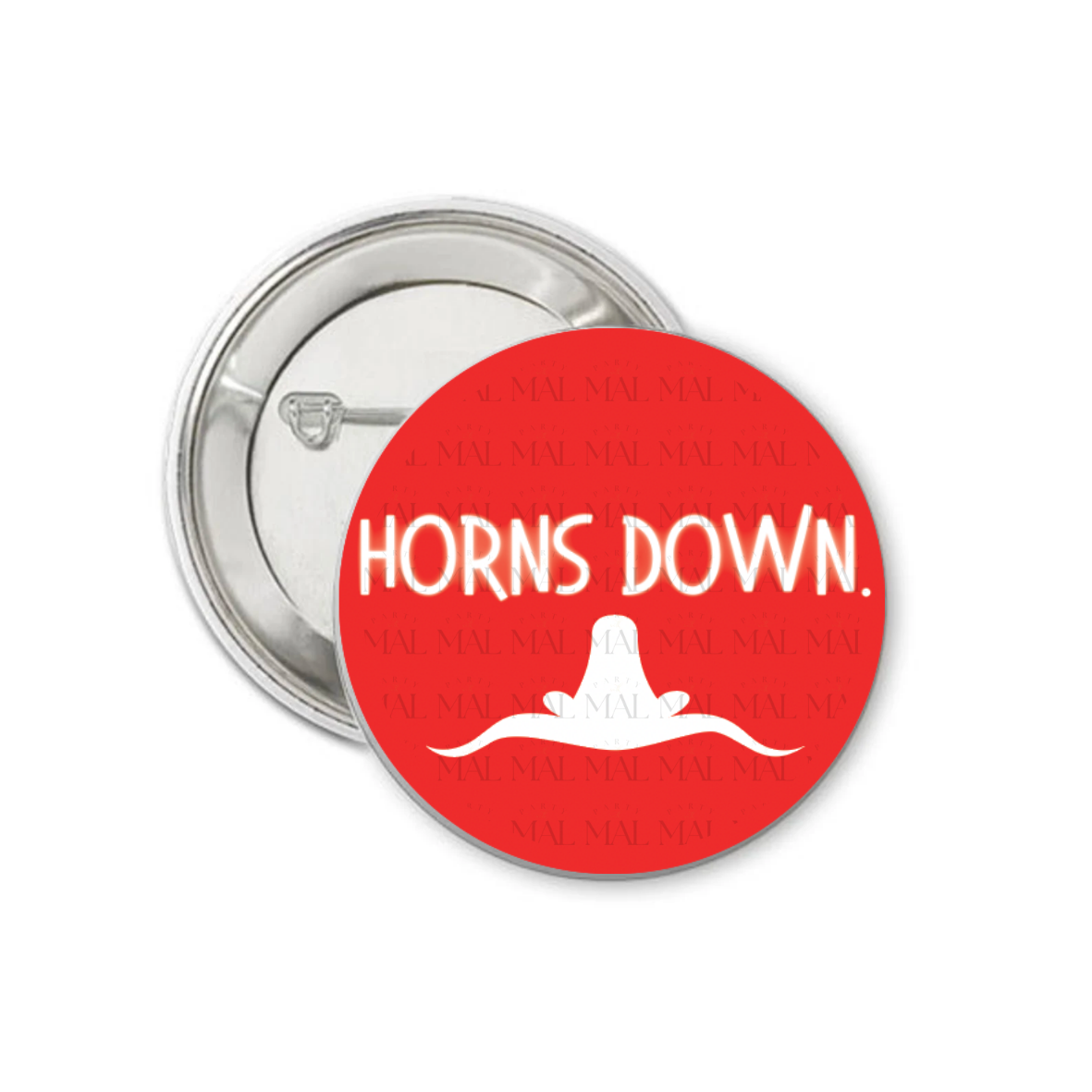Horns Down 3" Button