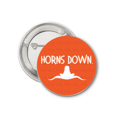 Horns Down 3" Button