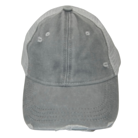 Gray Distressed Hat