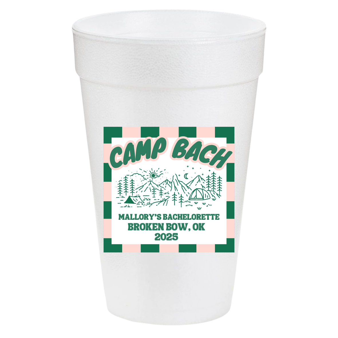 Camp Bride Checkered 20oz Cups