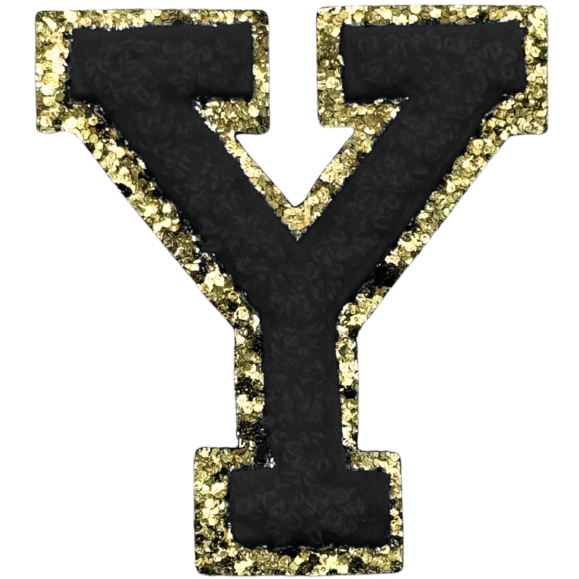 Y Chenille Letter Iron On Patch Gold (Medium)