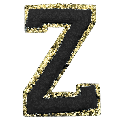 Z Chenille Letter Iron On Patch Gold (Medium)