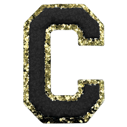 C Chenille Letter Iron On Patch Gold (Medium)