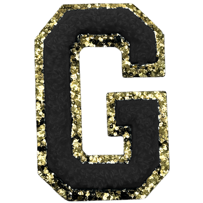 G Chenille Letter Iron On Patch Gold (Medium)