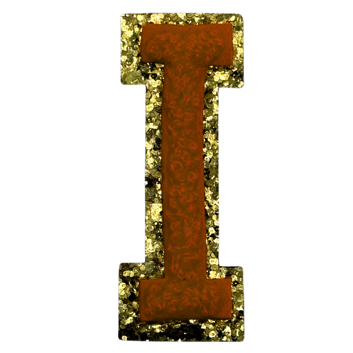 I Chenille Letter Iron On Patch Gold (Medium)
