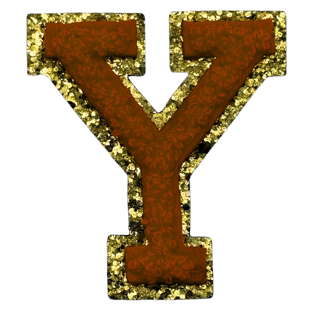Y Chenille Letter Iron On Patch Gold (Medium)